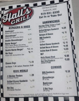 Hall's Grill menu