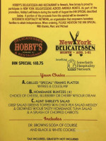 Hobby's Deli menu