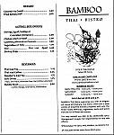 Bamboo Thai Bistro menu