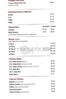 Popeye's Louisiana Chicken menu