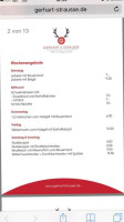 Gerhart's Strauße menu