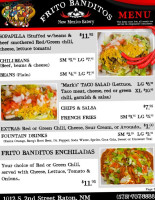 Frito Banditos New Mexican Eatery menu