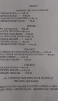 Pecos Diamond Steakhouse menu