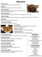 Pointe Cafe menu