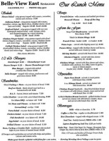 Belle-view East menu