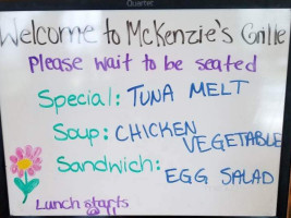 Mckenzie's Grille menu