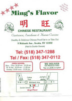 Mings Flavor Chinese menu