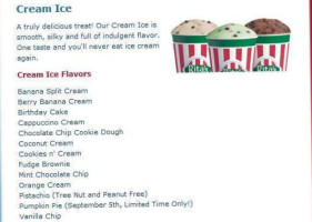 Rita's Italian Ice menu