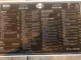 Cugini's menu