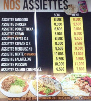 Kebab Indien menu