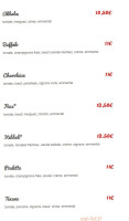 Pizza Chic menu