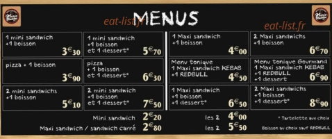 Marie Blachère Boulangerie menu