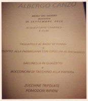 Albergo Canzo menu