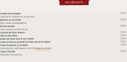 La Grignotine menu