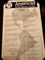 Americas Continental Eatery menu