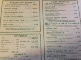 Oasis menu