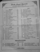 Mings Flavor Chinese menu