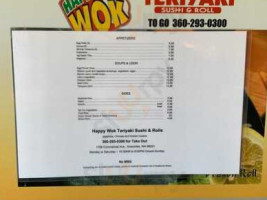 Happy Wok Teriyaki menu