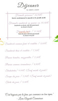 Bonne Heure Des Dames menu