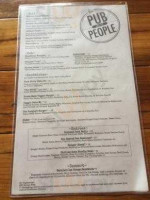 The Pub The People menu