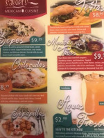 Sabores Mexican Cuisine menu