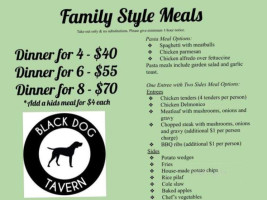 Black Dog Tavern menu