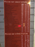 Le Coin a Pizza menu