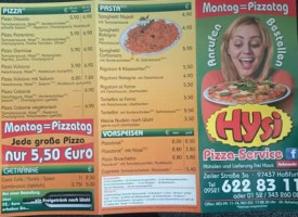 Pizza Service bei Hysi menu