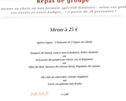 Les Tonneaux menu