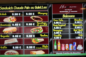 Kebab Burger Tacos menu