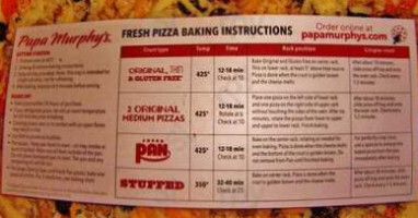 Papa Murphy's menu