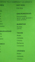 Antojitos El Campeón menu