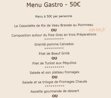 Le Normandie menu