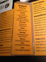 The Beerhive menu