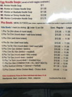 Pho Avenue menu