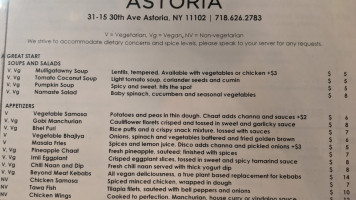 Namaste menu