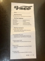 Vace Italian Delicatessen menu