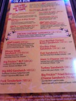 Fricker's menu