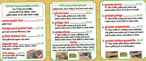 Mirrey Tacos Y Mas menu