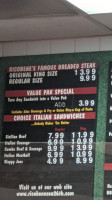 Ricobene's Pizzeria menu