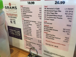 Grams Bbq-tabletop Grill menu