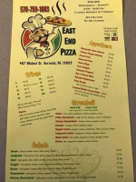 East End Pizzeria menu