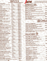 Segafredo Picerija menu