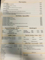 Dona Maria menu