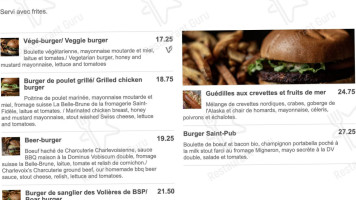 Le Saint Pub menu