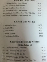 Pho Ong 8 menu