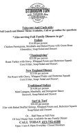 Storrowton Tavern Carriage House menu