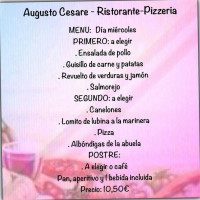 Augusto Cesare menu