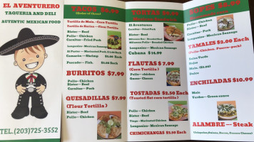 El Aventurero Taqueria And Deli menu