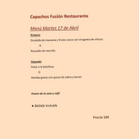 Capachos Fusión menu